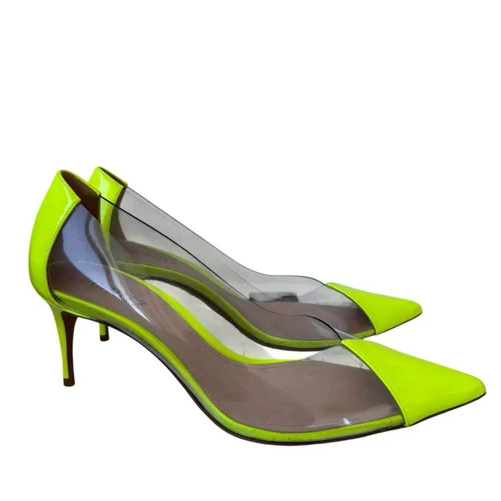 Schutz 250061 Womens Garthy Pointy Toe Pump Neon Yellow Size 8.5 B